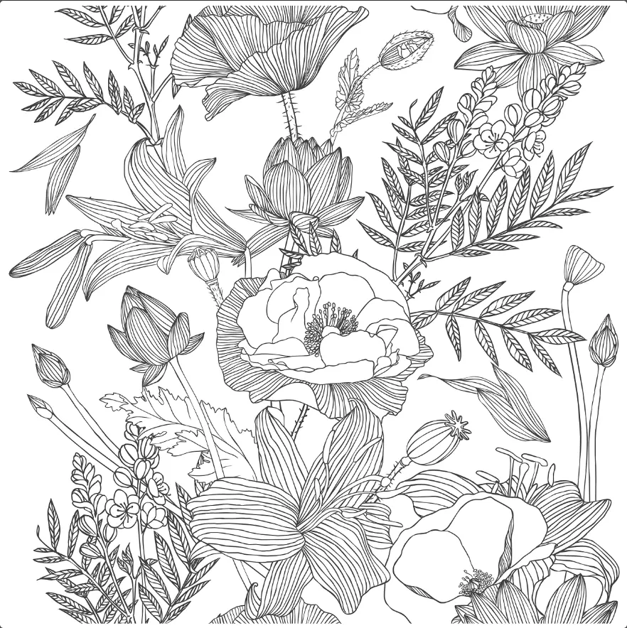 Black White Elegant Modern Lotus Lily Leaf Peel and Stick Wallpaper Self-Adhesive Prepasted Wallpaper Wall Mural Wall Decor (17.7“x118”, Black/White)