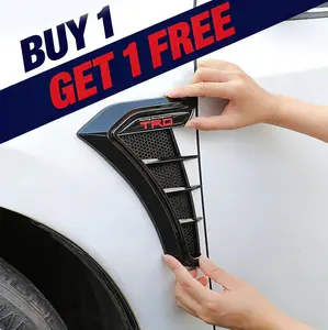 Buy 1 Get 1 Free! Universal Car Fender Vents, 2 Sets (4PCs) Black ABS Side Air Intake Covers with 3M Tape, No-Drill Exterior Styling Upgrade for Most Cars