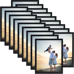 18 Packs 8x10 Black Multi Picture Frames Set for Family Photos, Artwork, Light Weight Bulk 8 by 10 Frames Pack for Wall Hanging and Table, Stylish Picture Frames