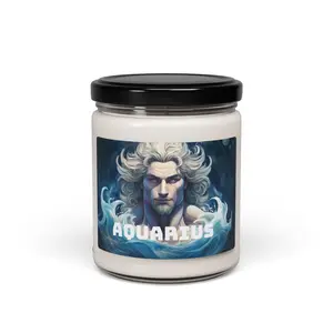 Aquarius Zodiac Inspired Soy Wax Candle, Handcrafted with Cotton Wick - A Unique Aquarius Gift