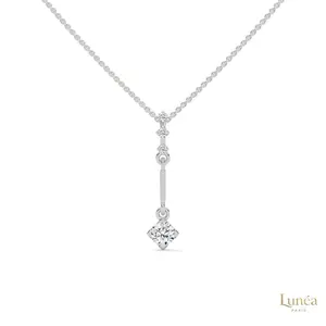 0.30 CT. Linear Drop Pendant | Lab Grown | 14K Gold & Platinum