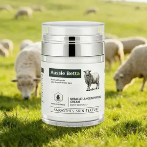 Aussie Betta Organic Grass-Fed Lanolin Cream Pump Bottle, Deep Hydration, Natural Ingredients, Soothing Dry Skin, Repair / Face & Body / Moisturizer/Face cream/Hand cream