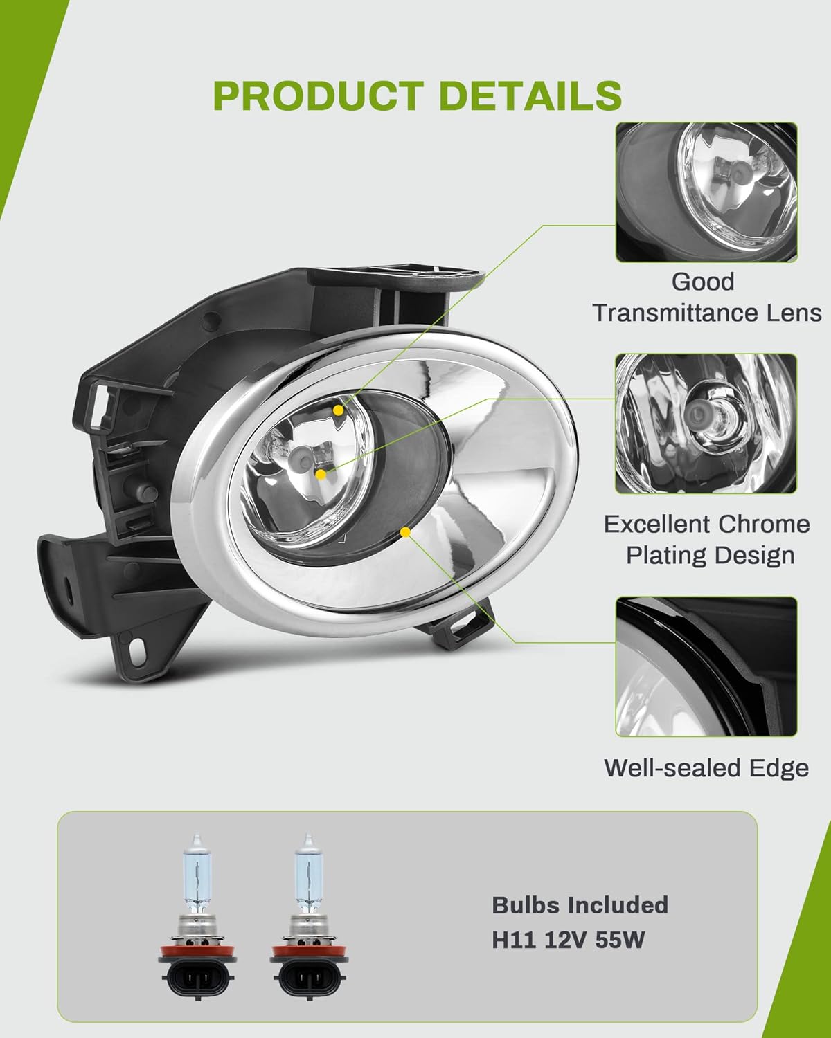 YITAMOTOR Fog Lights Compatible with Pathfinder 2013 2014 2015 2016 Fog Light Replacement (Clear Lens with Bulbs & Wiring Harness)