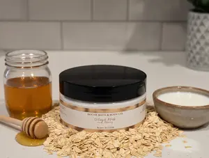 Roche Bath & Body Co. Oatmeal Milk & Honey Body Butter Creamy Hydration with Colloidal Oats Milk Proteins & Raw Honey for Soft Nourished Skin