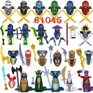 Mini Ninja Motorcycle Action Figures Building Blocks Skeleton Soldiers Snakes Warrior Samurai Anime Movie Dolls Bricks Kids Toys