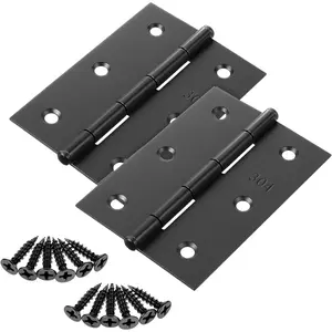 2 Pcs 3" Stainless Door Hinges,Stainless Steel Folding Butt Hinge Door Hinges with 12pcs Screws for Doors Wooden Boxes Windows