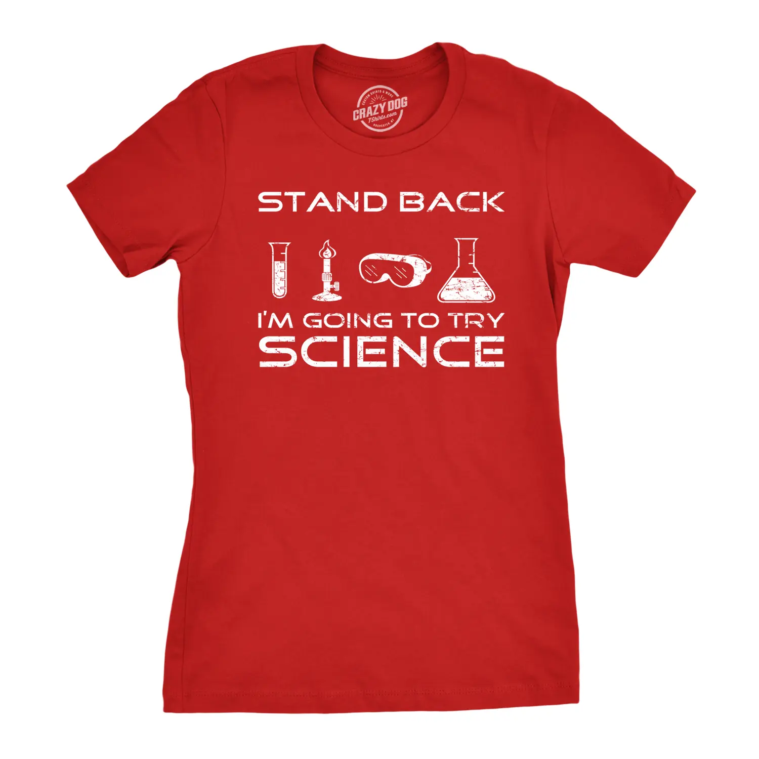 Womens Stand Back Science Funny Shirts Cool Humorous Nerdy T shirts for Geeks Funny Womens T Shirts Cute Vintage Fashion Casual Ladies T-Shirt Gift Science Tops for Women Funny Nerd Top Women's Novelty Tees Red