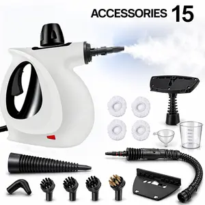 Handheld steam cleaner with 15-piece accessories, high-power 1050-watt high-pressure steam cleaner with strong power, suitable for kitchens, bathrooms, windows, floors, furniture and various household appliances, enabling safe and eco-friendly cleaning