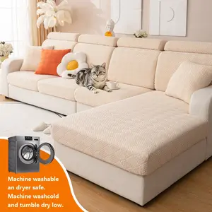 1pc Sofa Cover, Elastic Universal Full Wrap Slip Resistant Sofa Pad, All Season Casual Style, Durable & Comfortable Seat Protector