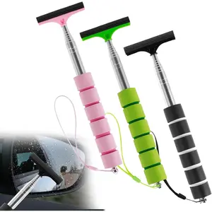 3PCS Car Side Mirror Squeegee, 38.5" Car Rearview Mirror Wiper, Retractable Auto Mirror Squeegee Cleaner, All-Purpose Car Cleaning Tool Universal Car Accessories for Rainy Foggy Weather
