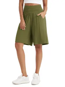 ODODOS Women's Wide Leg Lounge Shorts with Pockets Lightweight Soft Relaxed Casual Pajama Bottom-8"/ 10" Inseam summerwins