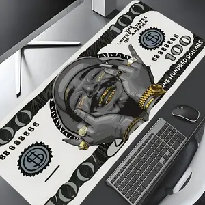 Hip Hop Money Bill Design Large Gaming Mouse Pad,Aesthetic Desktop Drotection Pad,Washable Rubber Pad Non-Slip Lock Edge Multi-Size Mouse Pad Suitable For Home Office,Good Gift for Family and friends