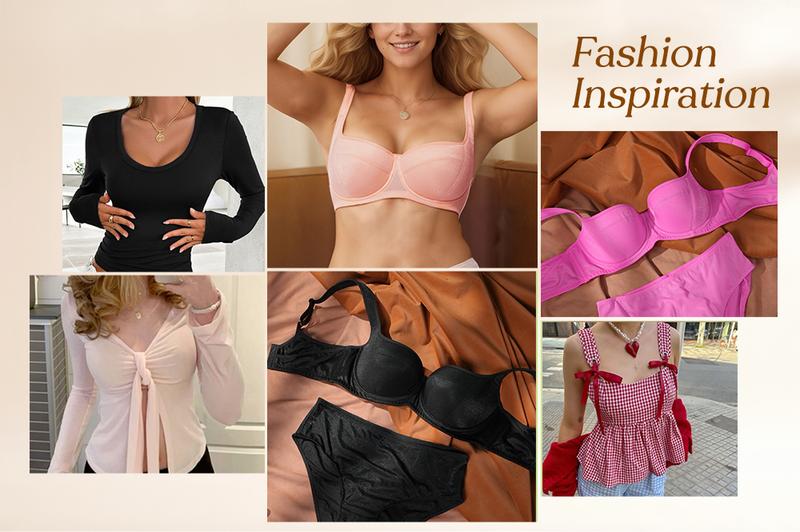 HSIA Starry Night Sexy Demi Bra Plus Size with 4mm Light Padding Underwire Support Smooth Scoop Neck & Shimmering Fabric