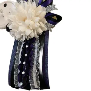 Preferred Designs Custom Teacher Gifts Personalized Classroom Decor Spirit Mums Purple & Silver Floral Design with Name Signs