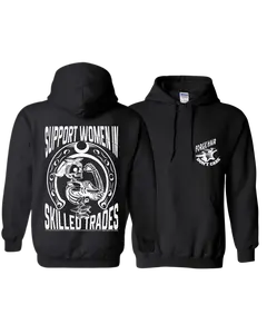 FARRIER - SUPPORT WOMEN IN SKILLED TRADES HOODIE - DIRECT-TO-FILM - DTF - sweatshirt Sweatshirts Womenswear Pullover Long Sleeve Tops Casual Polyester Blue Fit
