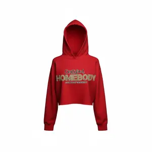CERTIFIED HOMEBODY CROPPED HOODIE (RED)
