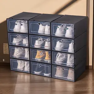 2026 Industrial Grade Transparent Shoe Box | 12/24 Pack Waterproof and Dustproof