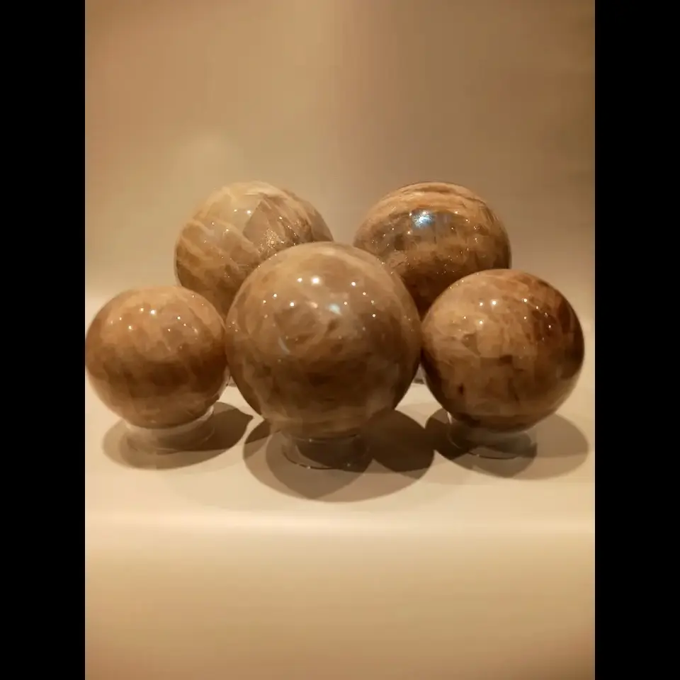 Moonstone with Sunstone Sphere – Harmony & Empowerment Crystal | The Mystical Moons