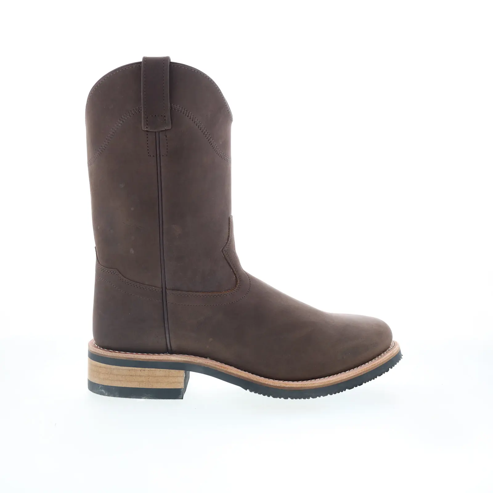 Jama Old West MB2061 Mens Brown Nubuck Slip On Casual Dress Boots
