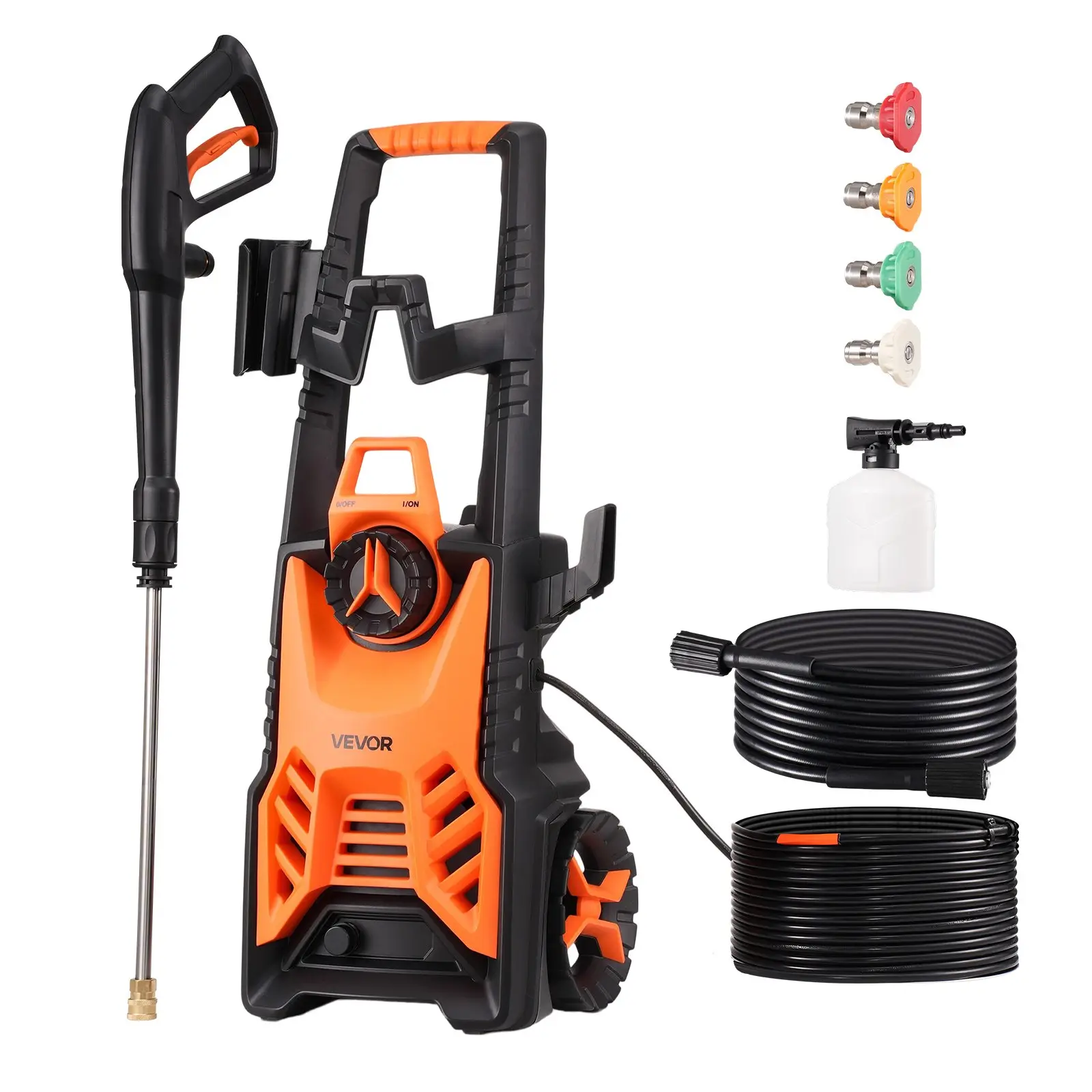 VEVOR Electric Pressure Washer Max 4500 PSI 3.2 GPM with Nozzles & Foam Cannon