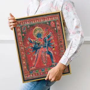 Chakrasamvara And Consort Vajravarahi Poster, Sakya Order Period Art Prints, Tibetan Buddhist Tantra Retro Art Canvas Painting Decor Room