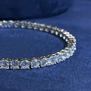 Sparkling Tennis Bracelet with Clear Cubic Zirconia Everyday Wear Silver Toned Tennis Bracelet for Daily Use