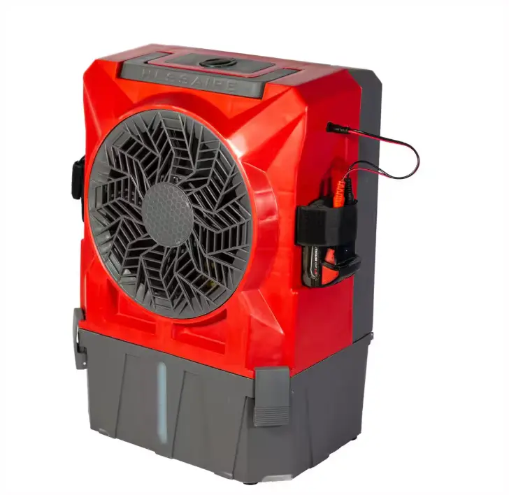 Cordless Portable Evaporative Cooler - Universal 18V Battery Powered, 900 CFM Variable Speed, 300 sq. ft. Coverage, Tabletop & Garage Use, Ideal for Camping Outdoors & Hot Weather (Battery Not Included)