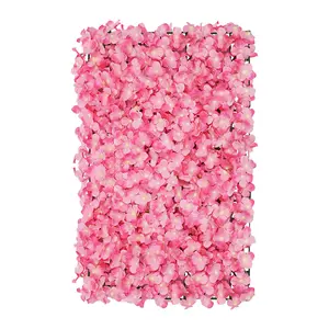 Pink Silk Flower Wall Panels Artificial Rose Petal Backdrop for Wedding Birthday Party Baby Shower Home Wall Decor 20Pcs