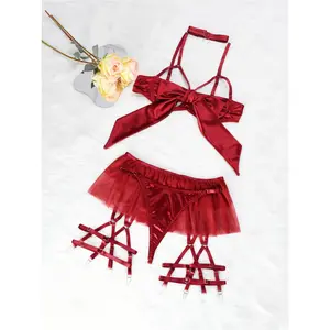 Silvina's Day Elegance Meets Comfort Women's Red Silk Bow Sleepwear Set Soft Breathable Fabric Adjustable Bodysuit Perfect for New Year Valentine's Day Birthday Gift Women'swear Gamis Sundress Seamless Lingerie Minimalist Womenswear Elegant Basic Crewneck