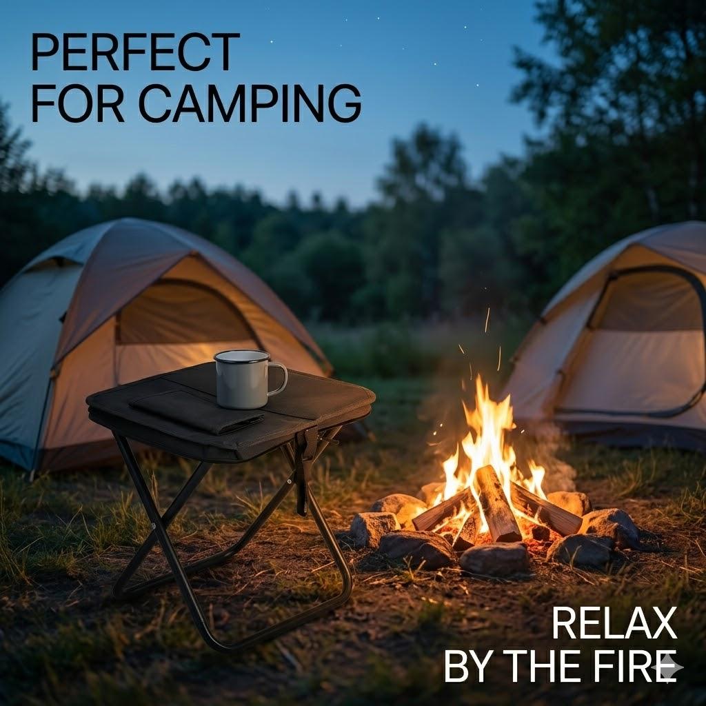 Pocket-Size Folding Stool Ultralight Camping Chair, Mini Portable Collapsible Seat for Fishing and Outdoor Activities, Compact Backpacking Stool Fits in Pocket, Lightweight Travel Bench for Adults