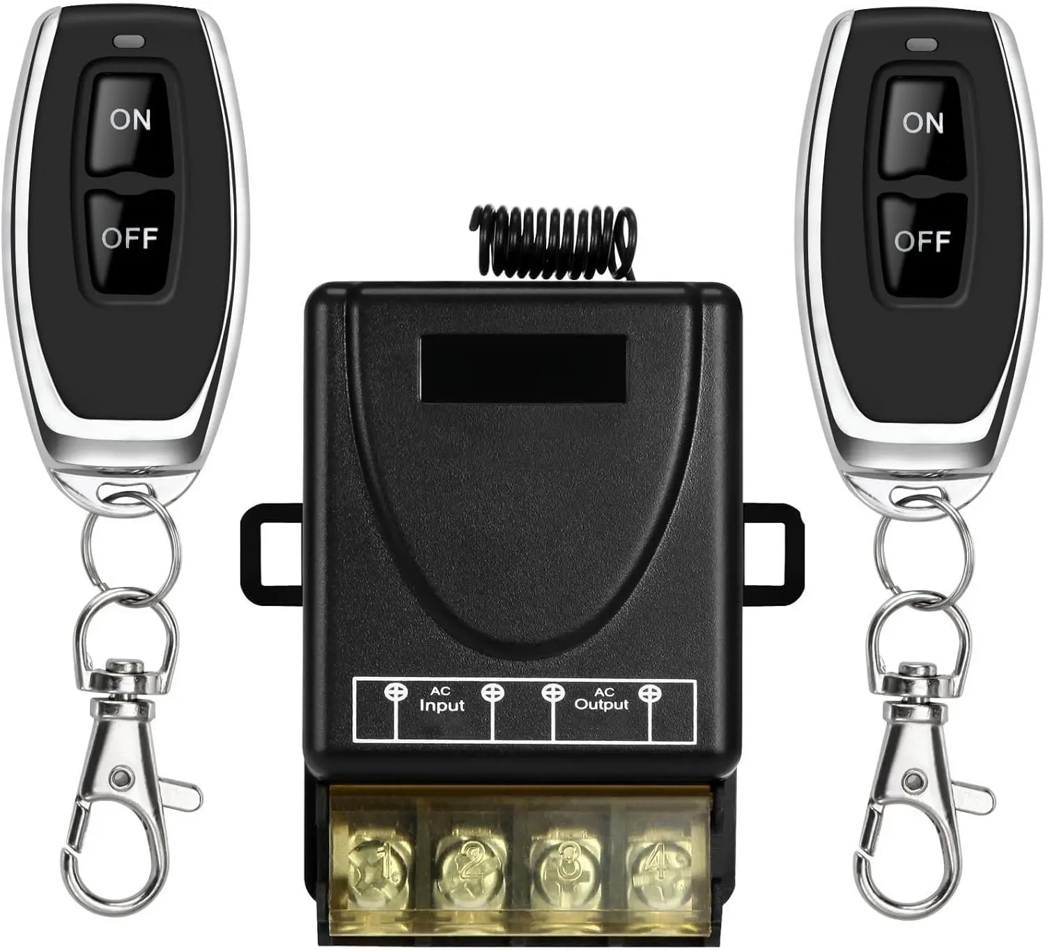 110v-240v AC Power Supply Remote Control Kit (2 Units) with 30A Relay, 328ft Range, High Power Load, Wall/Floor Pass, High Receive Sensitivity, Independent Door Control & Easy Operation for Home Lights, Pumps, 110V-240V/30A Relay/328Ft, Flexible Use