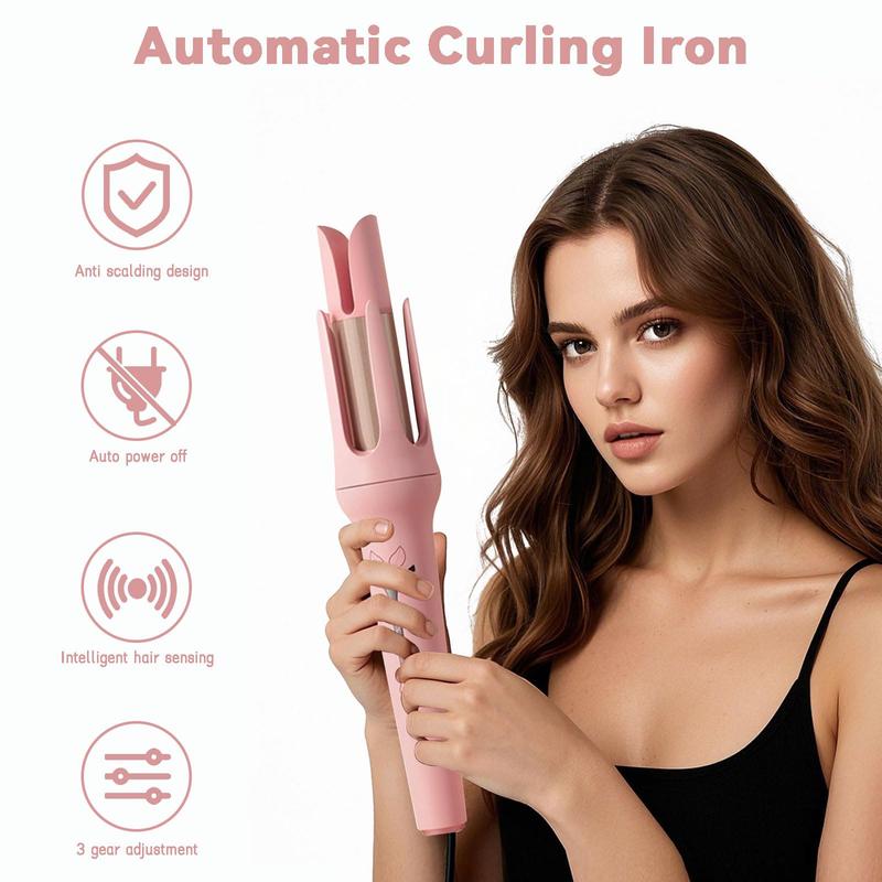 Electric Hair Curler, 4-Speed Temperature Controlled Adjustable Curler, LED Screen Curling Iron, Automatic Hair Curler, Cordless Hair Straightener