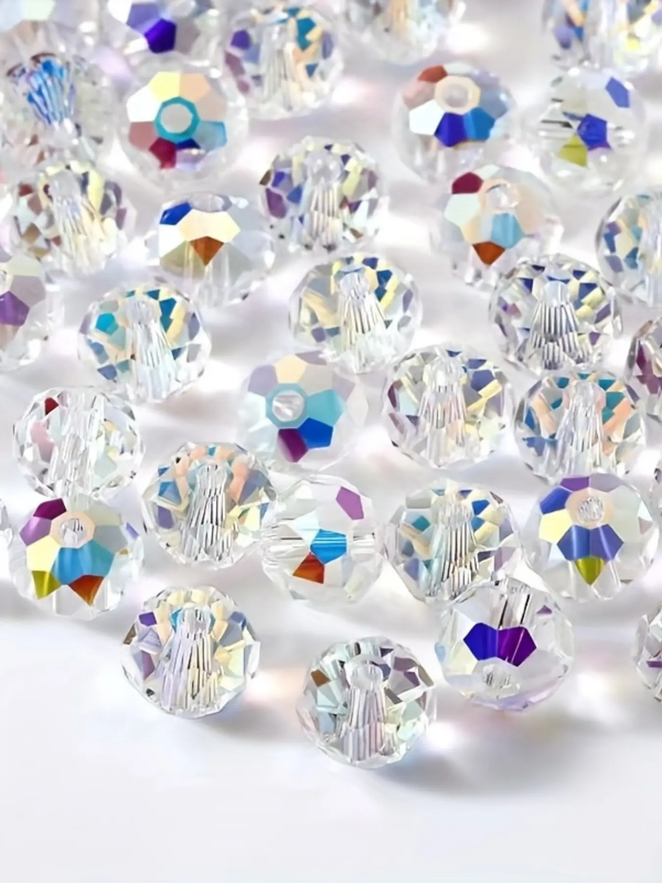 Water Crystal Loose Beads Beaded Set of 70/140/210pcs, Bead Assortment, Mixed Beads, 8mm Austrian Crystals for DIY Jewelry Making Handcrafted Bracelets, Gorgeous Flat Pendant Jewelry, Jewelry Making Kit