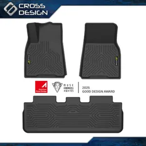 CROSSDESIGN 3pcs TPE Floor Mats Anti-Slip Waterproof Durable All Weather Floor Mats Protectors Fit For 20-23 Tesla Model Y All Weather Liner TPE Carpets