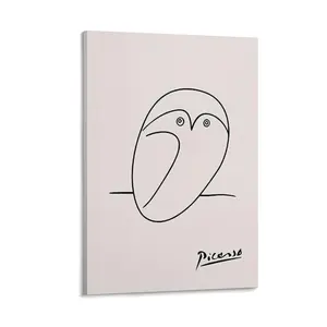 Pablo Picasso's Owl Sketch Line's Drawing Poster, Artistic Wall Print for Modern Bedroom, Stylish Home Decoration with Picasso's Touch. Poster Canvas Wall Art For Bedroom Decor Bar Office Room Decor Gift