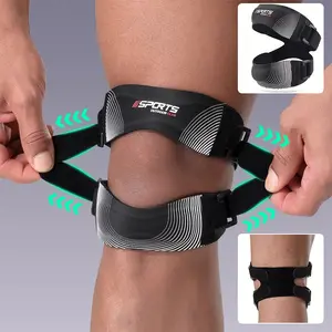 Adjustable Patella Knee Strap, Silicone Compression Support for Running, Basketball, Hiking, Sporty Design, All Seasons Use