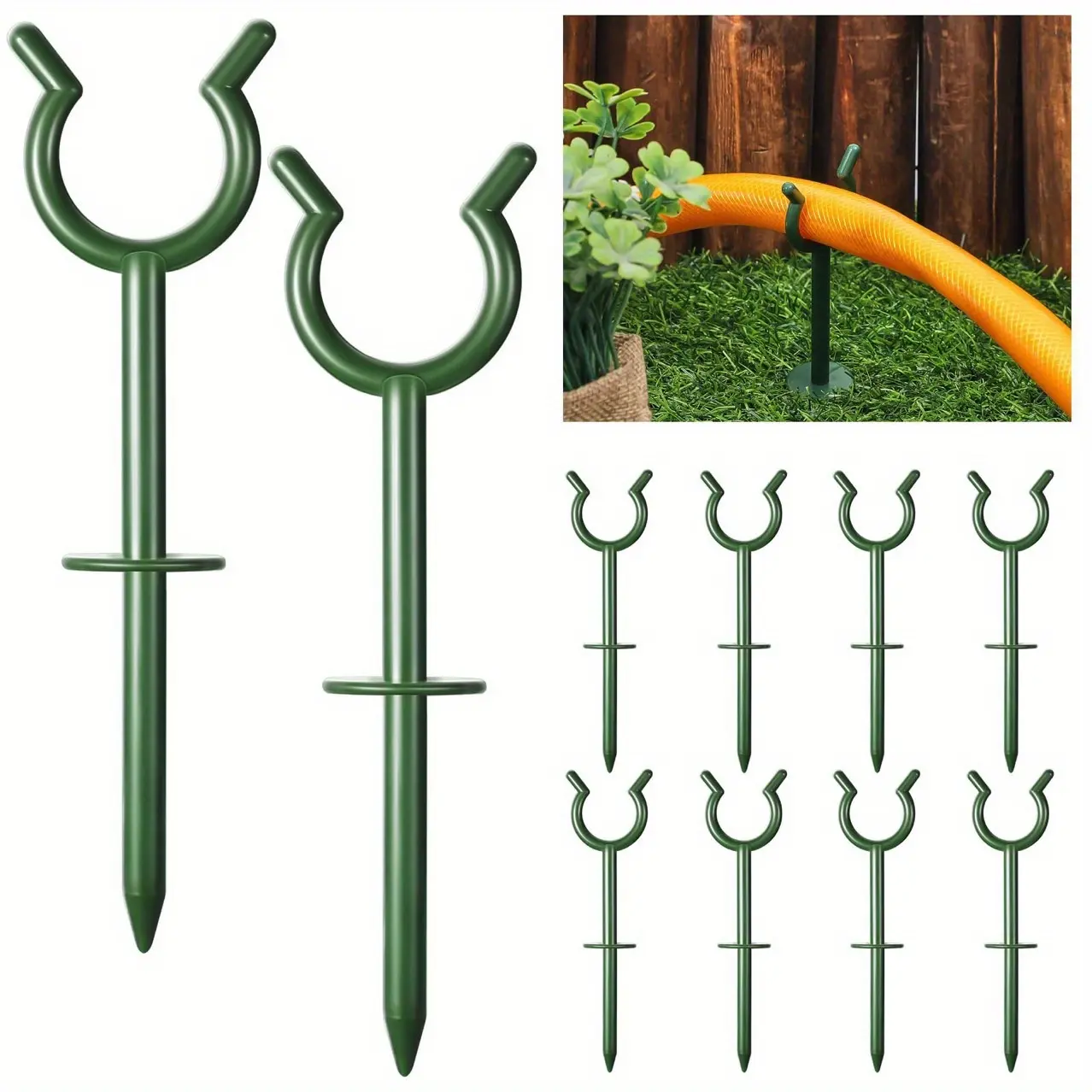 10/15pcs Heavy-Duty Garden Hose Guide Brackets with Stable Base - Easy Installation, Compatible with American/European Hose Connectors - Durable Outdoor Hose Support Stands