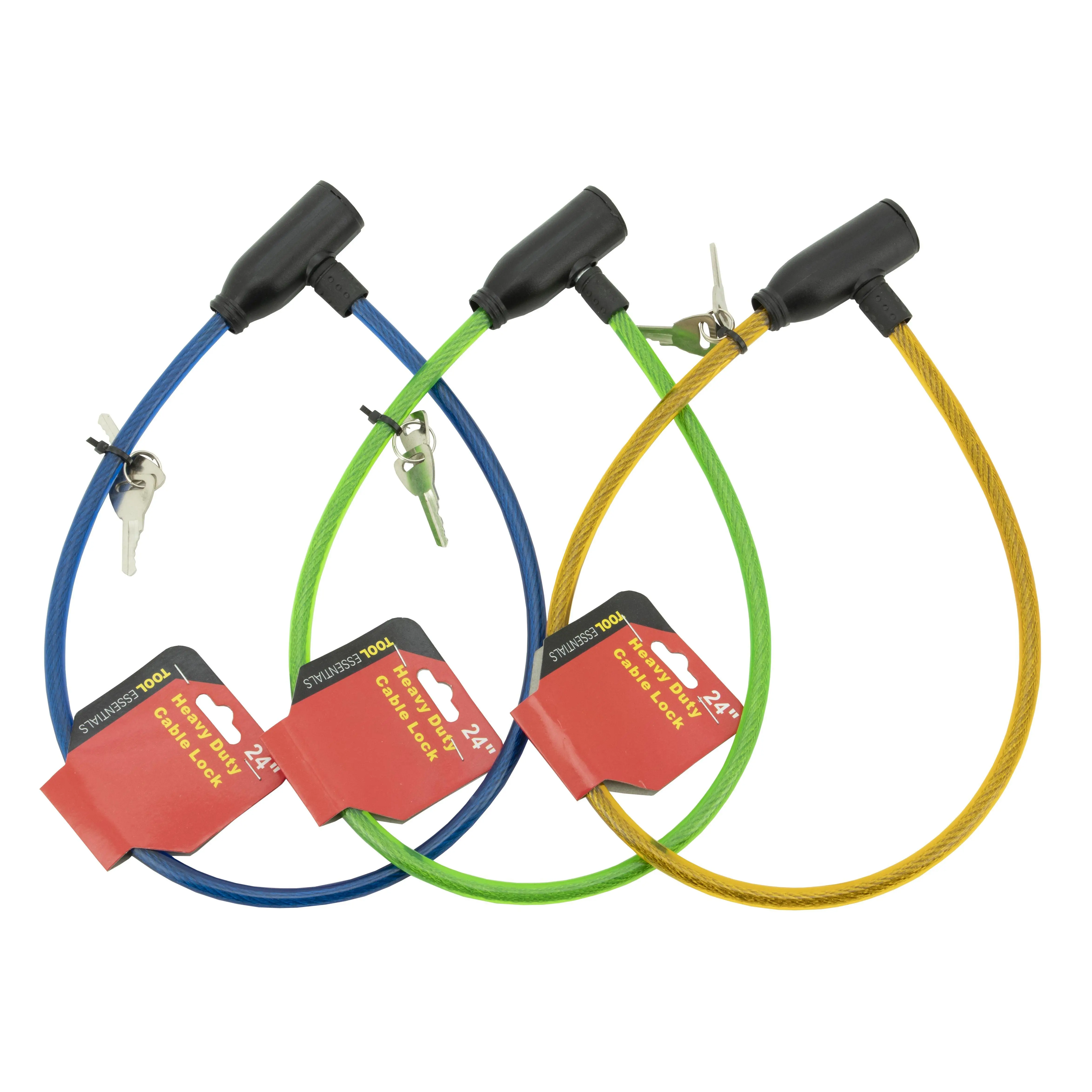 WorldWide Sales Online Heavy Duty 24" Cable Lock with 2 Keys, Assorted Colors – import_2021_10_29_212114, Locks