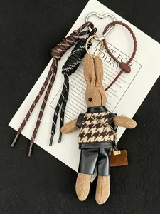 Cute Bunny Bag Hanger, Bohemian Style Plush Keychain, Perfect for Handbags and Backpacks, Trendy Fashion Accessory for All Seasons