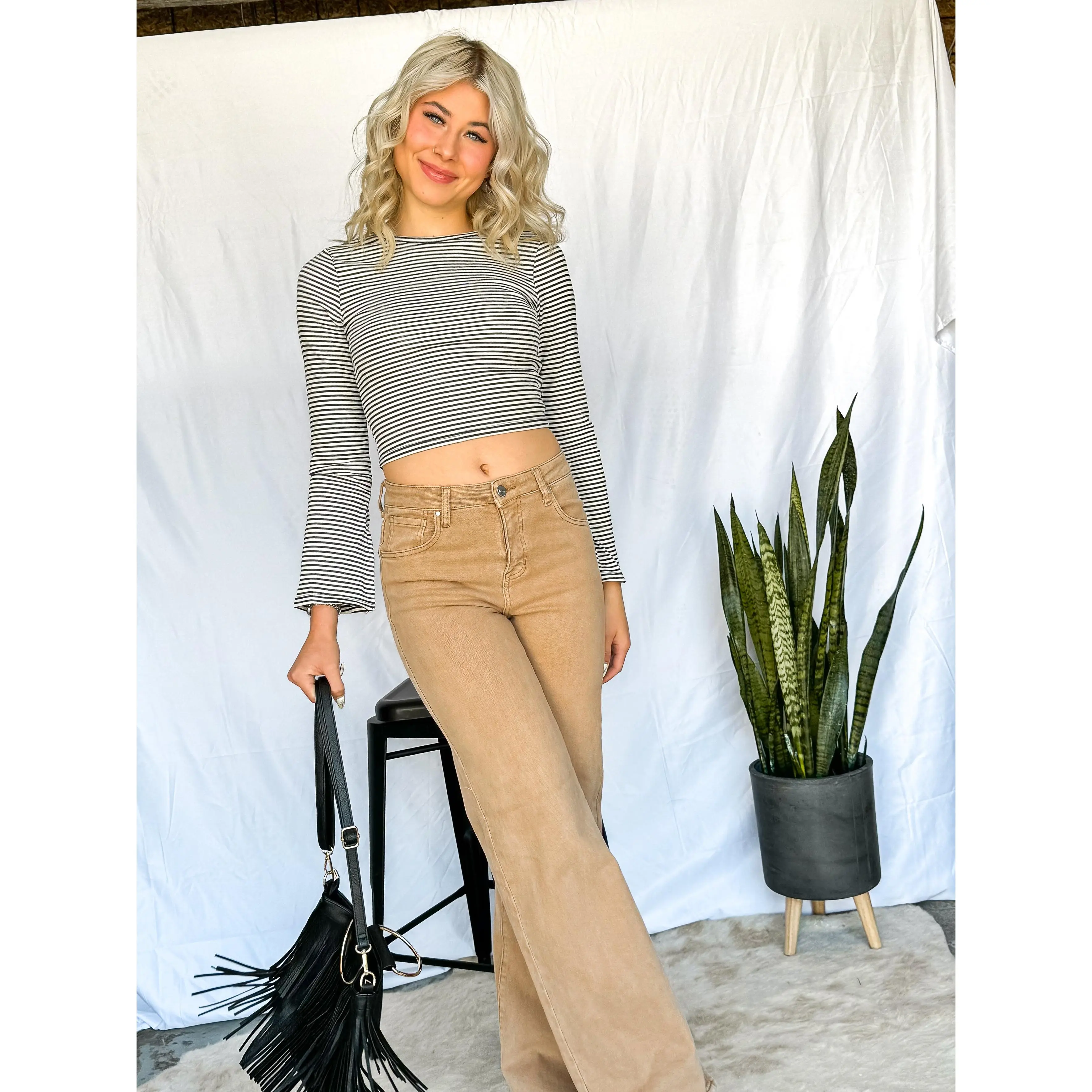 Alabama High Rise Wide Leg Pants ~ Cocoa