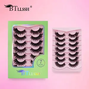 High-Quality Complete False Eyelashes, Dense Curled Fluffy Thin, Gift Box Set, 18mm D Curl, Non-Toxic, 7/14/21 Pairs, Makeup, Cosmetic