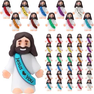 25/50 Pcs Little Jesus Figures - Jesus Loves You Mini Jesus Toys for Hide and Seek, Religious Party Favors, Sunday School, Baptism Gifts, Stuffers with "Jesus Loves You", Christian Baptism Gifts, Christmas, Easter, Home Decoration