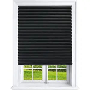 Blackout Pleated Temporary Paper Shades 6 Pack 36" x 69" Cut to Size Room Darkening Cordless Blinds Light Filtering Easy Install No Tools
