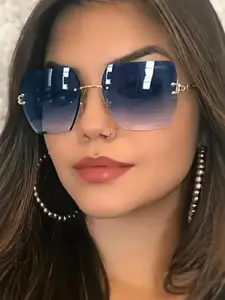 Square Frame Tinted Lens Glasses, Trendy Casual Glasses for Women, Fashion Accessories for Everyday Use and Outdoor Activities