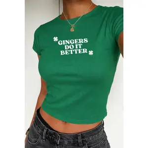 Gingers Do It Better St Patrick's Day Baby Tee, Y2K St Paddys Crop Top, Dibs on the Ginger, Lucky Girl Irish Shirt, Saint Pattys Parade