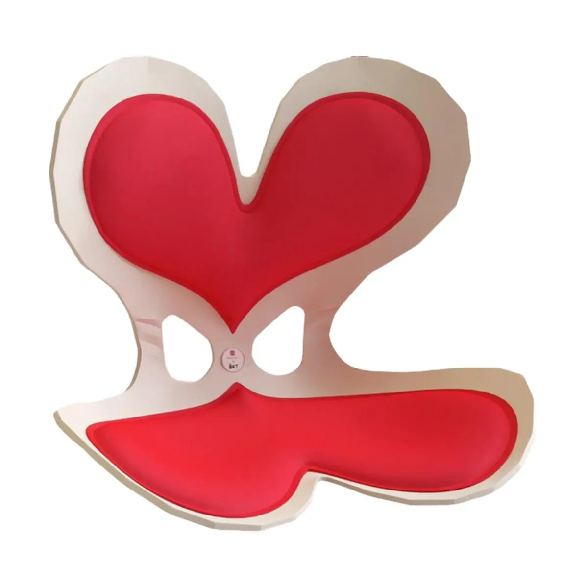 BKT Ergonomic Seat Cushion for Back Pain Relief - Love Heart Red Lumbar Support for Office Chair & Car Seat - Prevents Discomfort from Prolonged Sitting