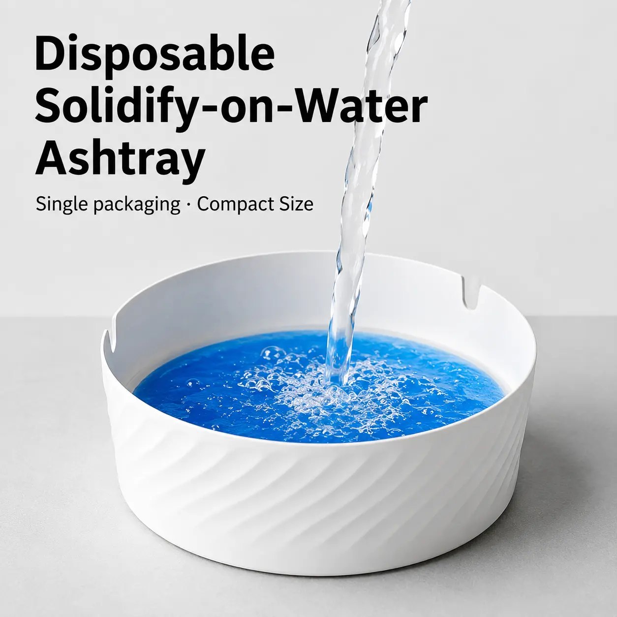 25-Pack Disposable Gel Ashtrays, Water-Activated Quick-Extinguishing & No-Cleanup Portable Ashtrays for Car, Home, Patio, Camping and Travel, Helps Contain Ash & Odor for Adult Smokers