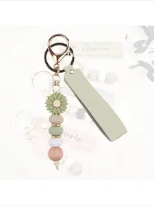 New DIY Daisy Keychain Silicone Beads Handmade Bracelet Pendant Gift for Birthday Christmas Party Favors