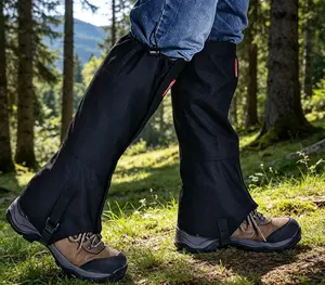 All-Weather Outdoor Leg Guards 600D Anti-Tear Oxford Cloth Gaiters for Hiking Climbing Skiing Sand Snow Protection Unisex Adjustable 48x43CM