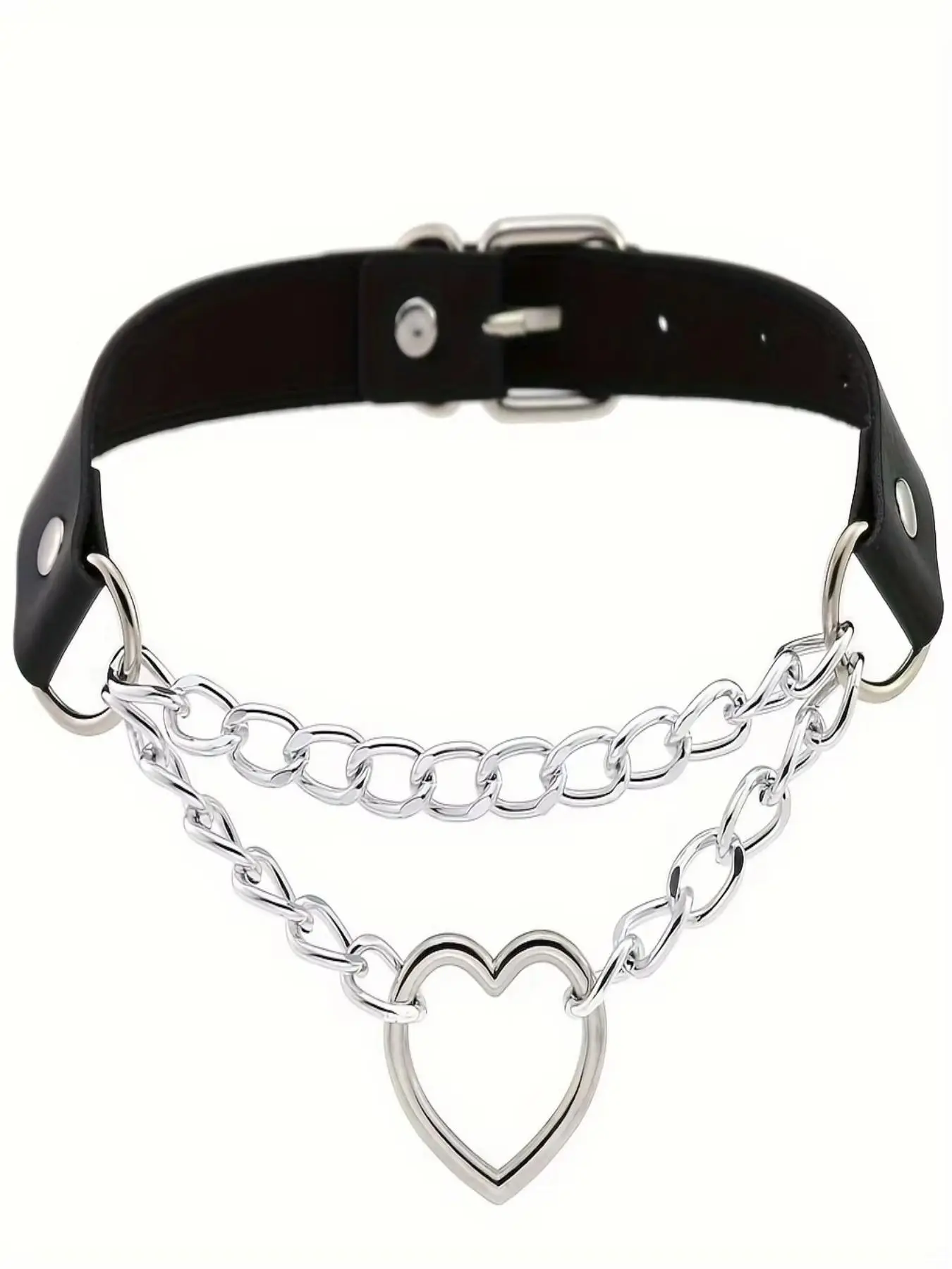 Punk Style Chain Decor PU Leather Choker, Fashionable Choker for Women for Party, Daily Clothing Decor, Dainty Choker Necklace, Trendy All-match & Exquisite Jewelry for Birthday Gift, Fashionable Accessory